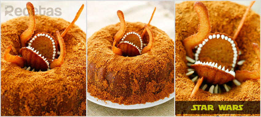 Pastel de Caramelo con Galletas Inspirado en Star Wars